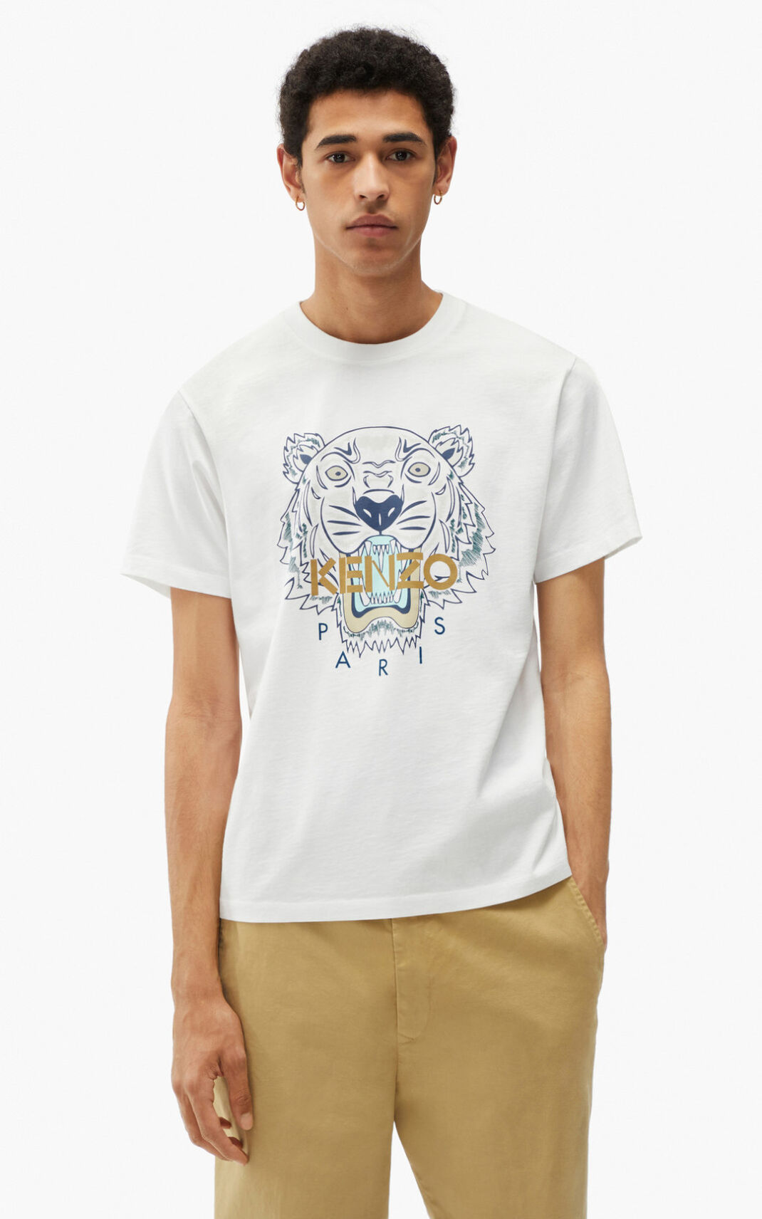 Kenzo Tiger Camisetas Hombre Blancas | 4260789-JC